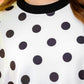 Printed Terry Skort Set- Black/White Polka Dot