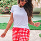 Red Gingham Everyday Shorts