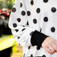 Printed Terry Skort Set- Black/White Polka Dot