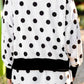 Printed Terry Skort Set- Black/White Polka Dot