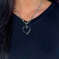 Open Heart Chain Necklace- Silver