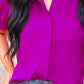 Lainey Tie Sleeve Top- Fuschia