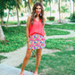 Bright Blooms Floral Skort