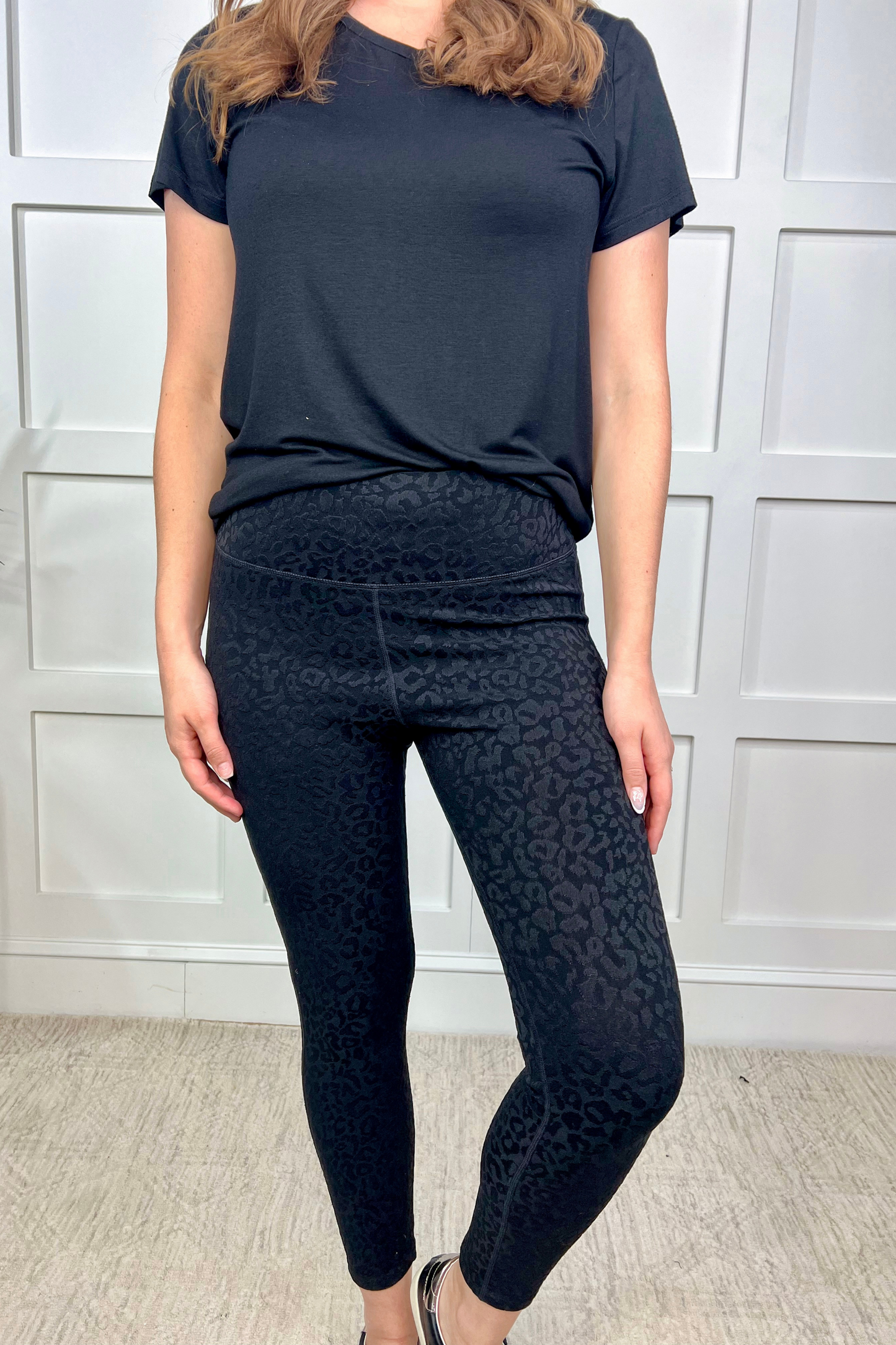 Textured Leopard Leggings