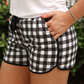 Black Gingham Everyday Shorts