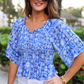 Greece Getaway Smocked Top