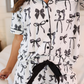 Midnight Bow Ruffle Pajama Set