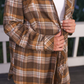 Lola Flannel Tunic Top- Brown