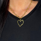 Open Heart Chain Necklace- Gold