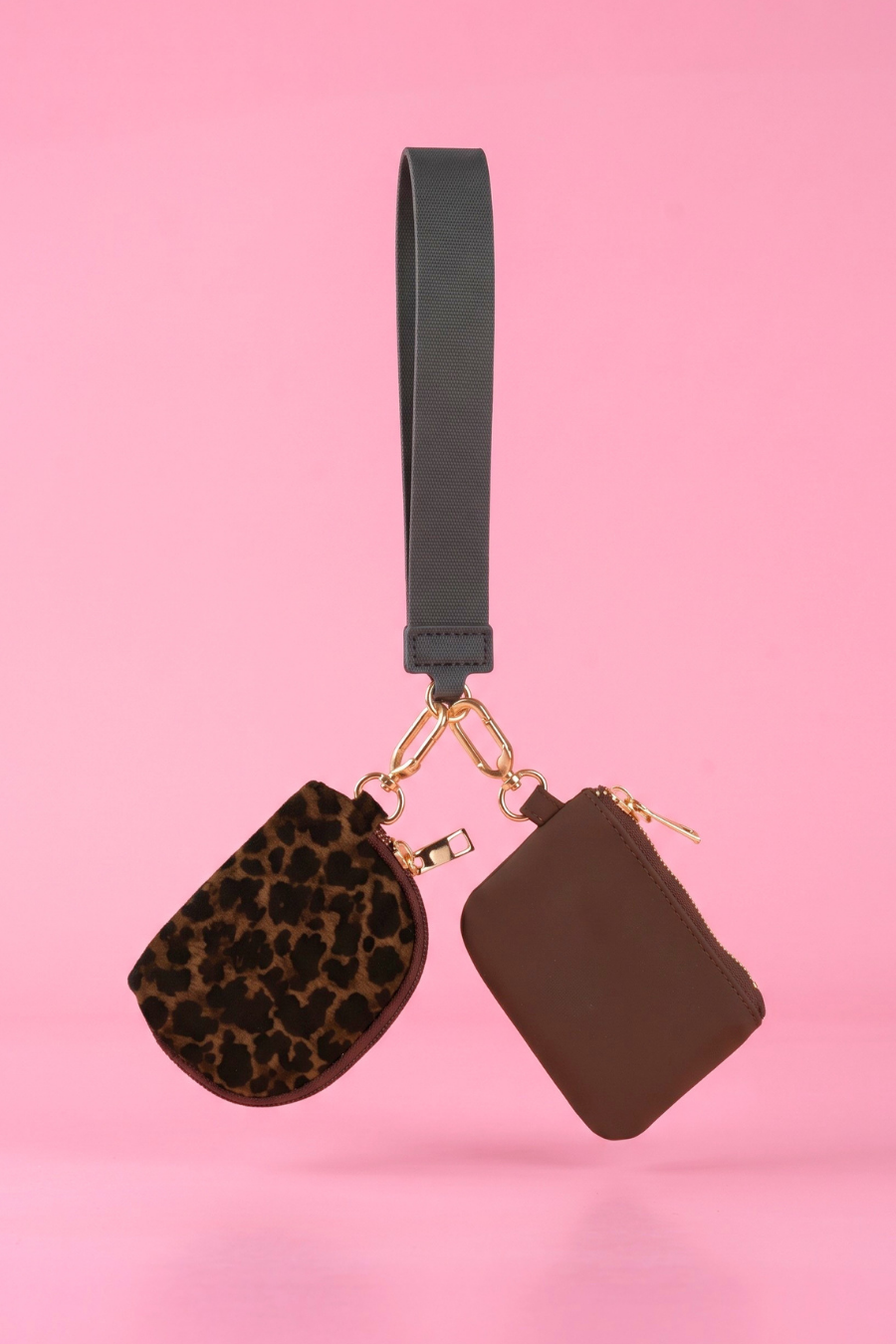 PREORDER- Double Pouch Wristlet- Tortoise Shell