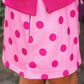 Printed Terry Skort Set- Pink/Magenta Polka Dot