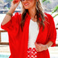 Sutton Button Up Top- Red
