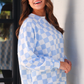 Riley French Terry Pullover- Blue Checkered