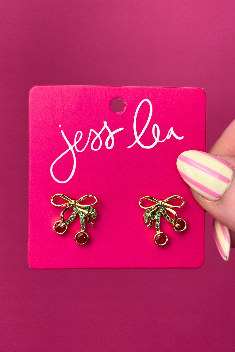 Cherry Bow Studs