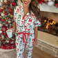 Midnight Bow Christmas Edition Ruffle Pajama Set