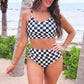 Sundazed Two Piece Swimsuit- Checkerboard Checkered