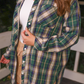 Lola Flannel Tunic Top- Green