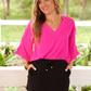 Amy Ruffle Sleeve Top, Pink