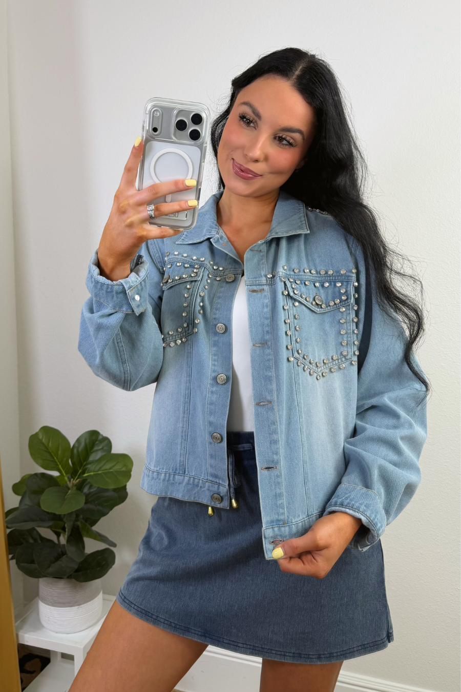 PREORDER- Stella Rhinestone Denim Jacket