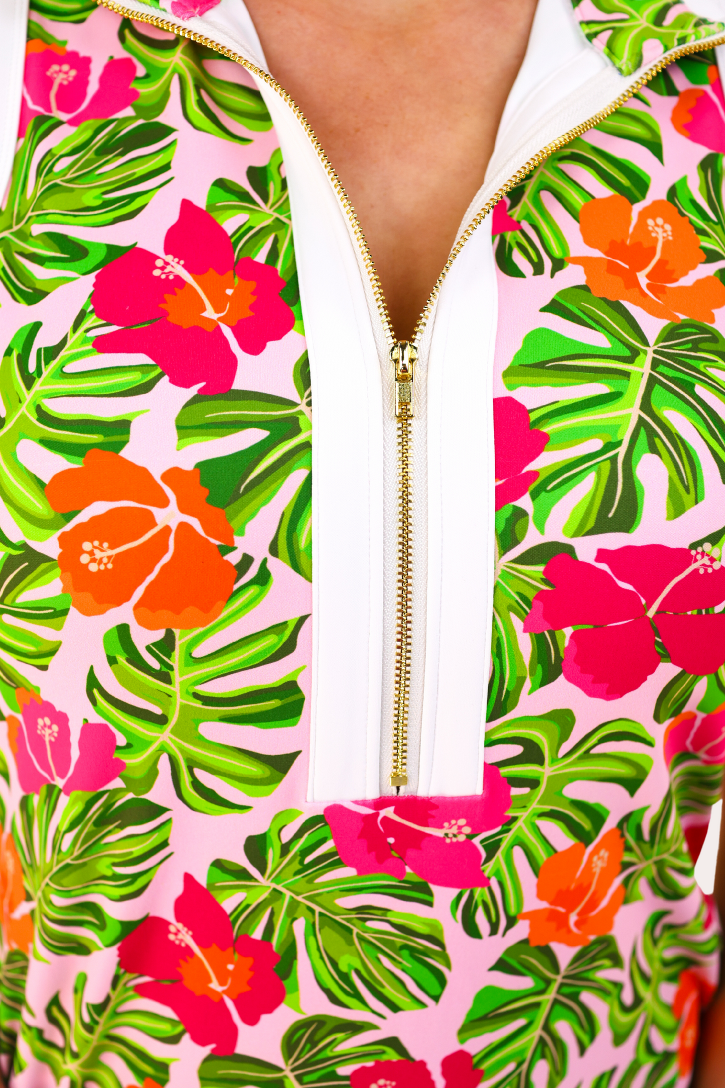 Everyday Zipper Dress, Pink Tropical