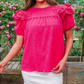 Kimber Eyelet Top, Pink