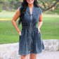 PREORDER- Refined Denim Zipper Dress- Light Wash