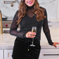 Keigan Mesh Top- Black Glitter