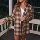 Lola Flannel Tunic Top- Brown