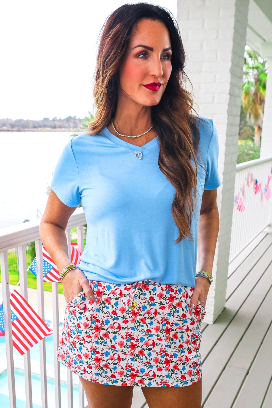 Patriotic Blooms Skort