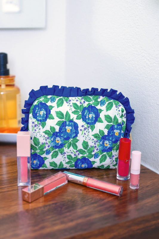 PREORDER- Caroline Floral Quilted Ruffle Bag