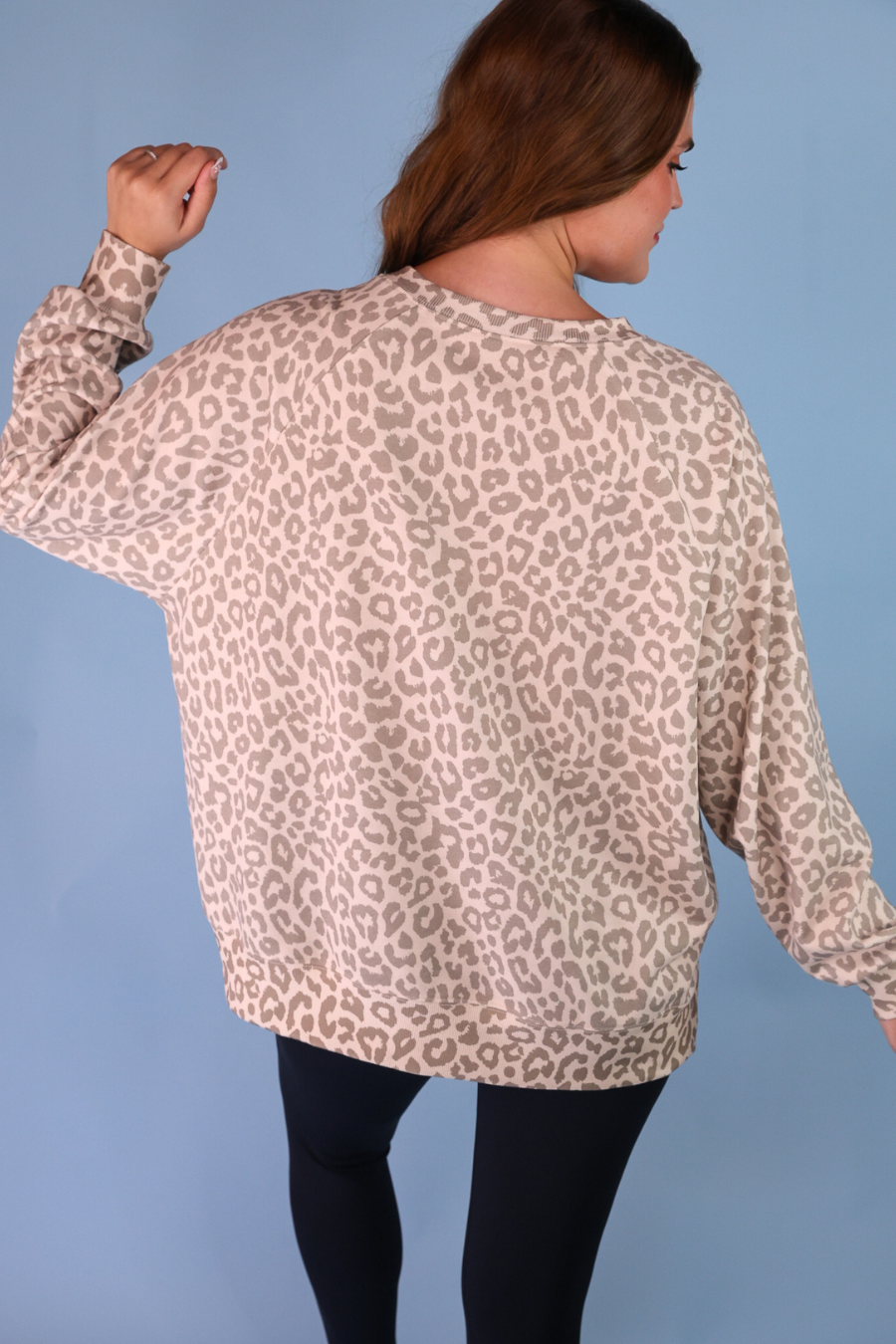 Riley French Terry Pullover- Bella Leopard
