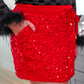 Velvet Hour Sequin Skort- Red