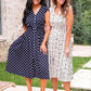 Annie Midi Zipper Dress- Navy Polka Dot