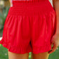 PREORDER- Sunny Strolls High Waisted Shorts- Red