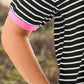 Retro Stripe Tee- Black and Pink