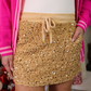 Velvet Hour Sequin Skort- Vintage Gold