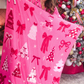 Pretty Pink Christmas Blanket