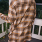 Lola Flannel Tunic Top- Brown