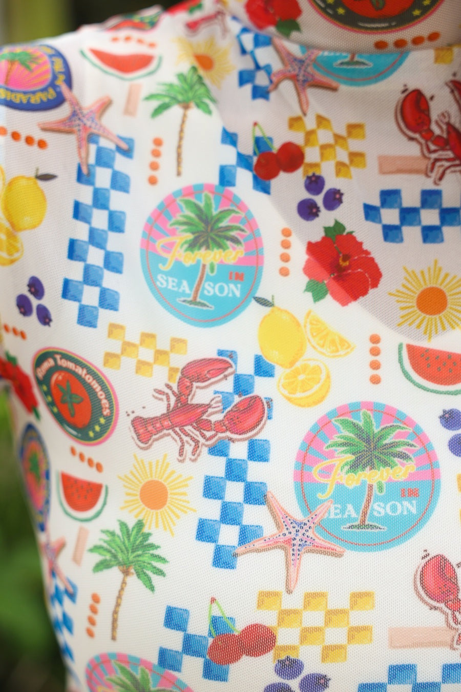 Kora Short Sleeve Mesh Top- Amalfi Mood