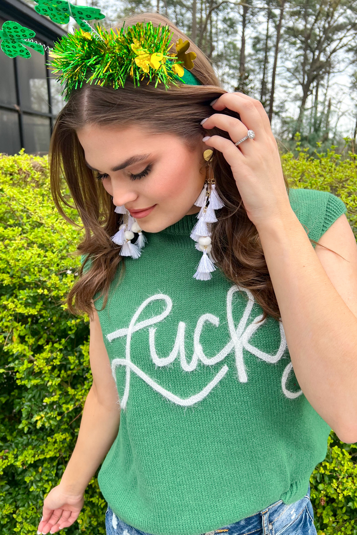 Lucky Charm Tinsel Sweater Vest
