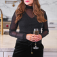 Keigan Mesh Top- Black Glitter