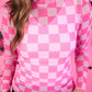 Keigan Mesh Top- Bubblegum Checkered