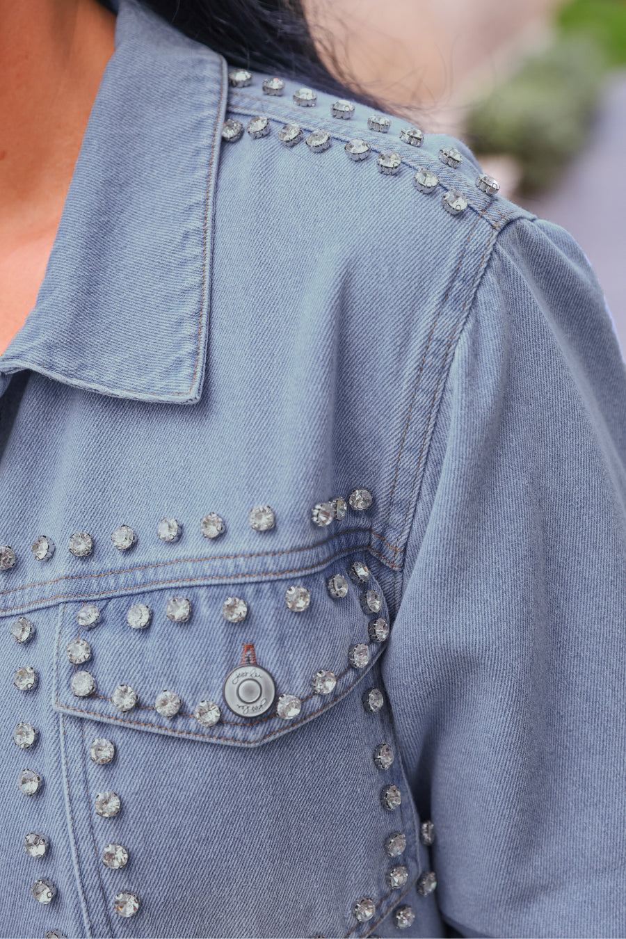 PREORDER- Stella Rhinestone Denim Jacket