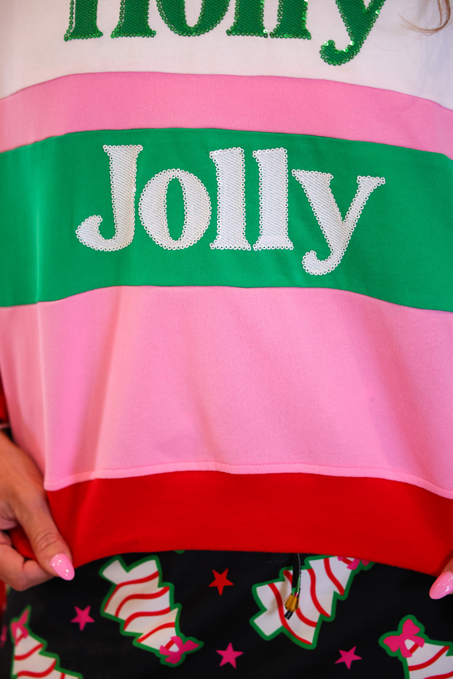 PREORDER- Holly Jolly Color Block Pullover