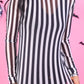 PREORDER- Keigan Mesh Top- Black/White Stripes