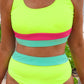Shades of Summer Two Piece Swimsuit- Neon Lime