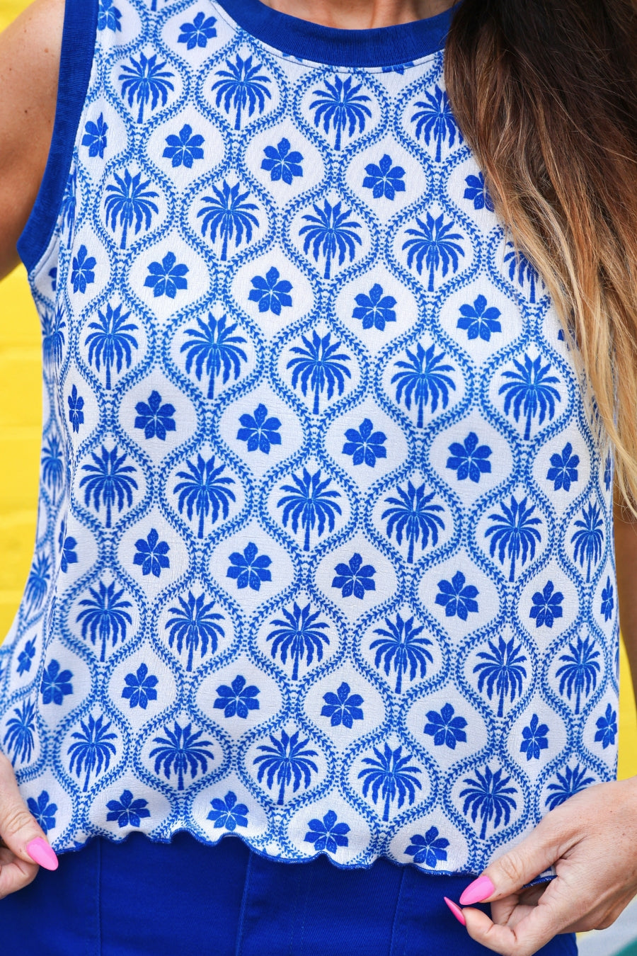 Heatwave Ribbed Tank- Palm Dreams