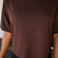 Casual Upgrade Half Sleeve Luxe Top- Chocolate