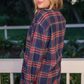 Lola Flannel Tunic Top- Navy