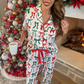 Midnight Bow Christmas Edition Ruffle Pajama Set